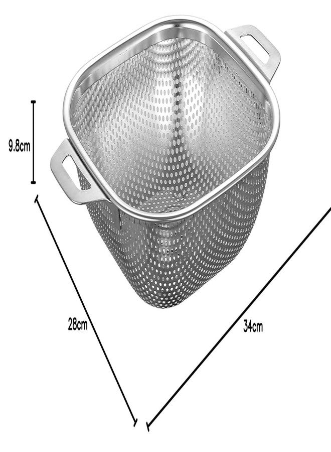 LEKORED Multipurpose Stainless Steel Colander Strainer Drainer with Handle for Rice Fruits Vegetable Noodles Pasta Beans Grains Washing Filter Basket for Kitchen Bowl Storing and Straining Purpose - Image 3