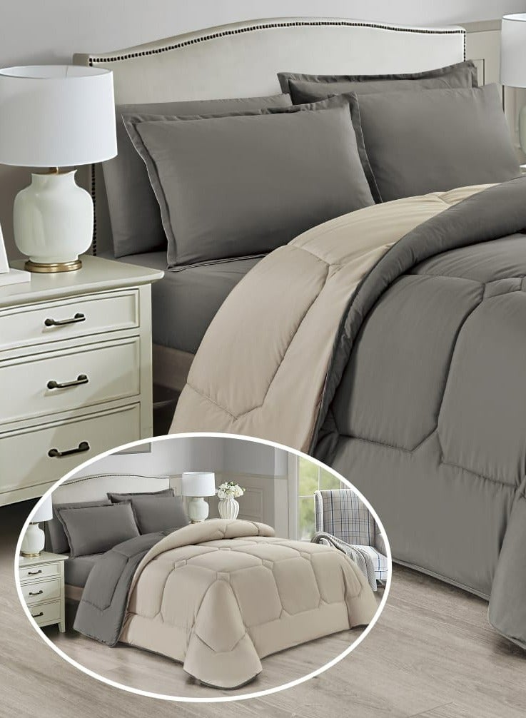 Moon Comforter Set Bedspread 6 Pieces Medium Filling Two Sides Microfiber 230x250 cm  - Image 2