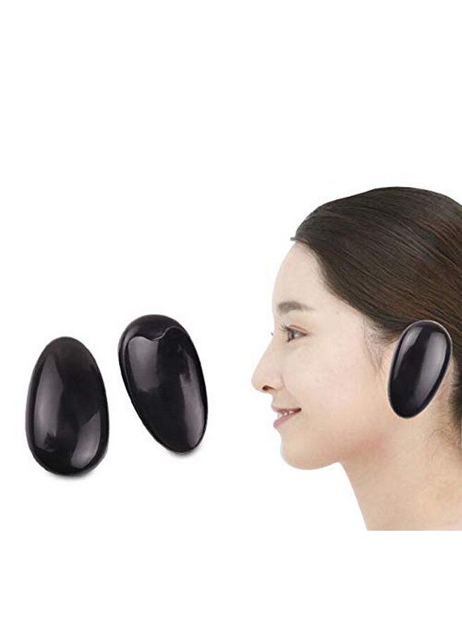 ericotry 10 أزواج من أغطية الأذن البلاستيكية السوداء القابلة لإعادة الاستخدام واقي صبغ الشعر الاستحمام دش غطاء مقاوم للماء لسالون الشعر - Image 3