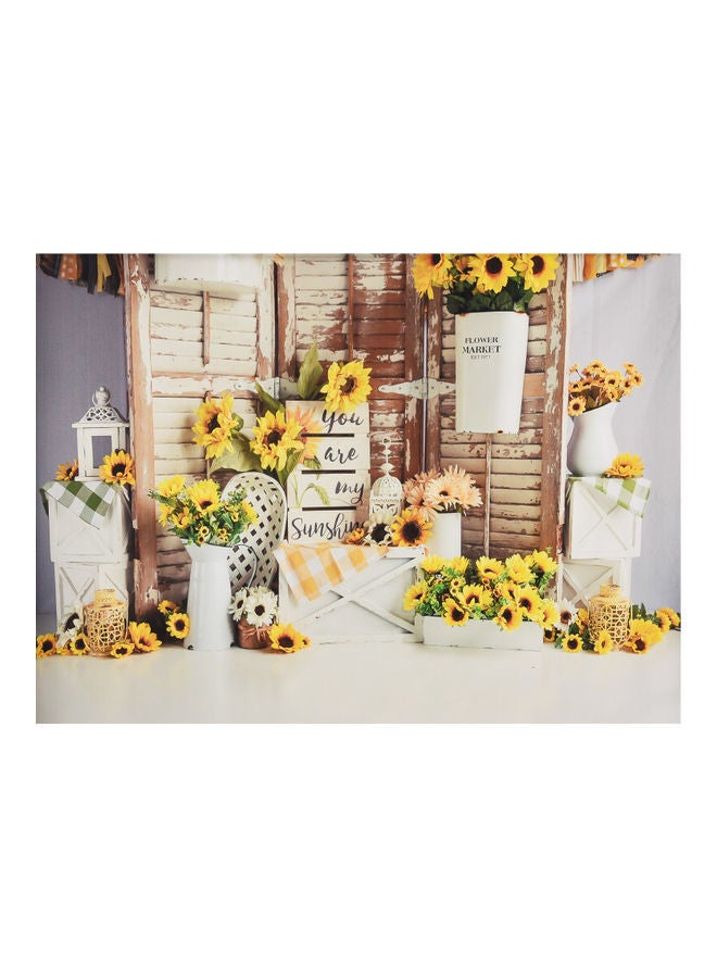 NIBEMINENT Photography Background with Flowers Pattern Photo Studio Prop for Portrait and Party Decoration 2.1 x 1.5m Multicolour - Image 1