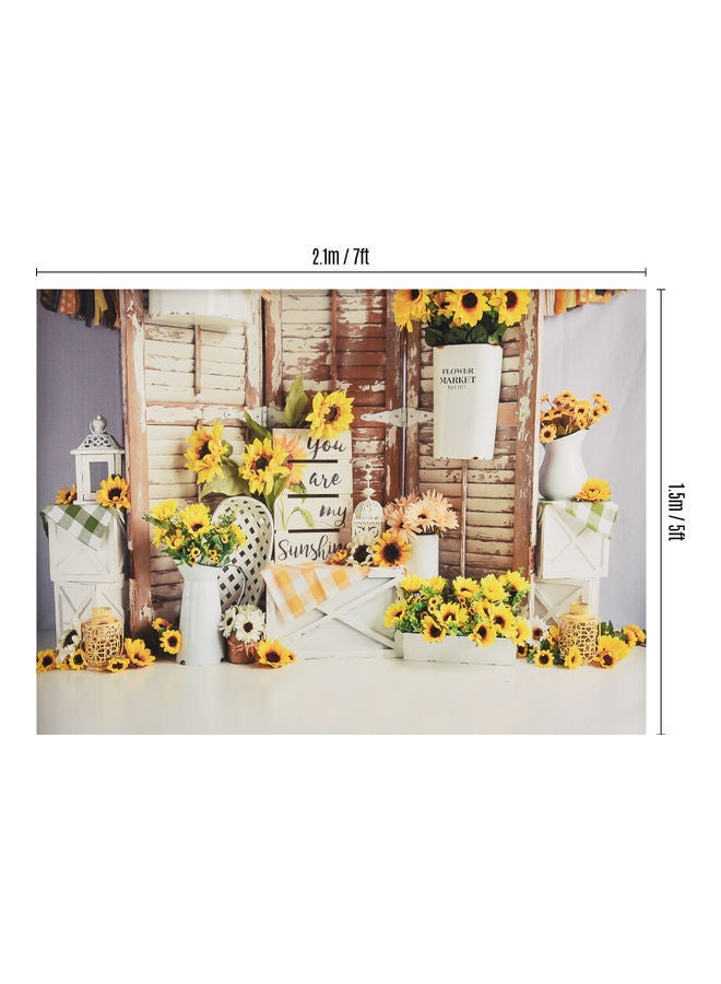 NIBEMINENT Photography Background with Flowers Pattern Photo Studio Prop for Portrait and Party Decoration 2.1 x 1.5m Multicolour - Image 2