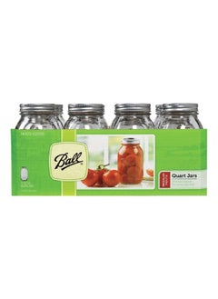 Ball 12-Piece BPA-Free Glass Mason Jar with Airtight Lid Clear and Silver 1quart 62000  - Image 3