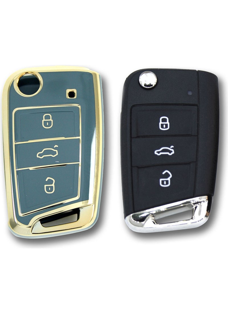 Tekno Dev Market Volkswagen-Seat-Skoda MQB Flip Gray Silicone Key Case  - Image 2