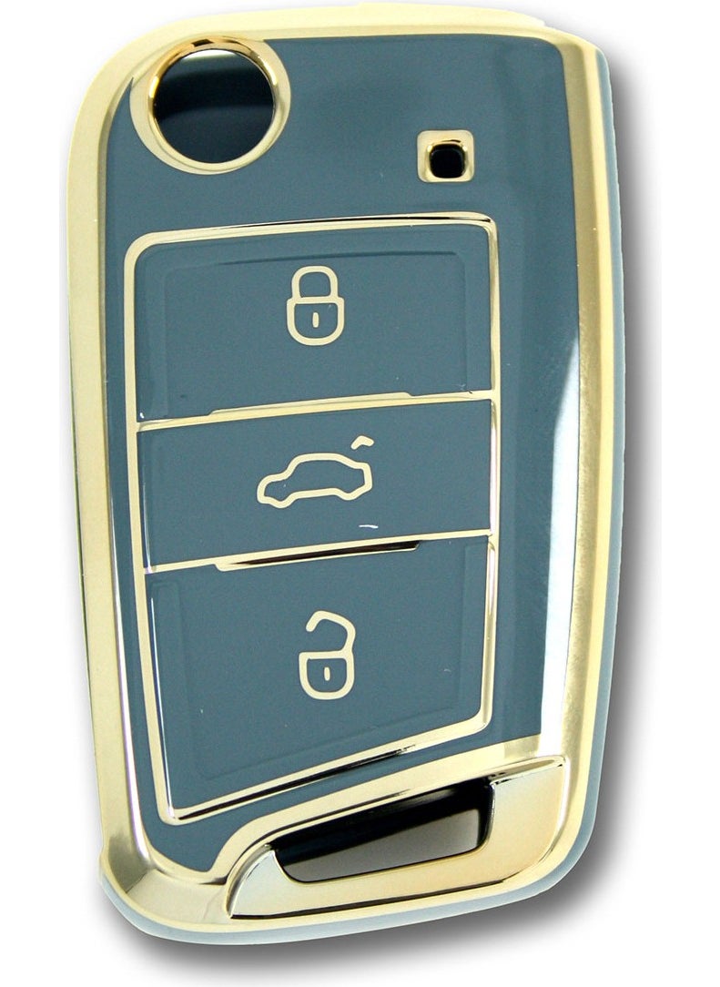 Tekno Dev Market Volkswagen-Seat-Skoda MQB Flip Gray Silicone Key Case  - Image 1