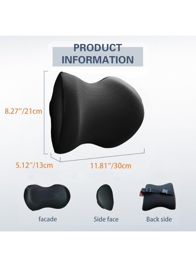 HOMESTAR Super Comfy Car Headrest Pillow, Car Pillow for Neck Pain Relief with Adjustable Strap, 100% Memory Foam & Breathable Removable Cover, Ergonomic Design - Softness Travel Car Neck Pillow(Black, 1PC) - Image 2