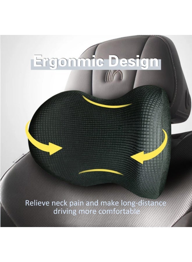 HOMESTAR Super Comfy Car Headrest Pillow, Car Pillow for Neck Pain Relief with Adjustable Strap, 100% Memory Foam & Breathable Removable Cover, Ergonomic Design - Softness Travel Car Neck Pillow(Black, 1PC) - Image 5