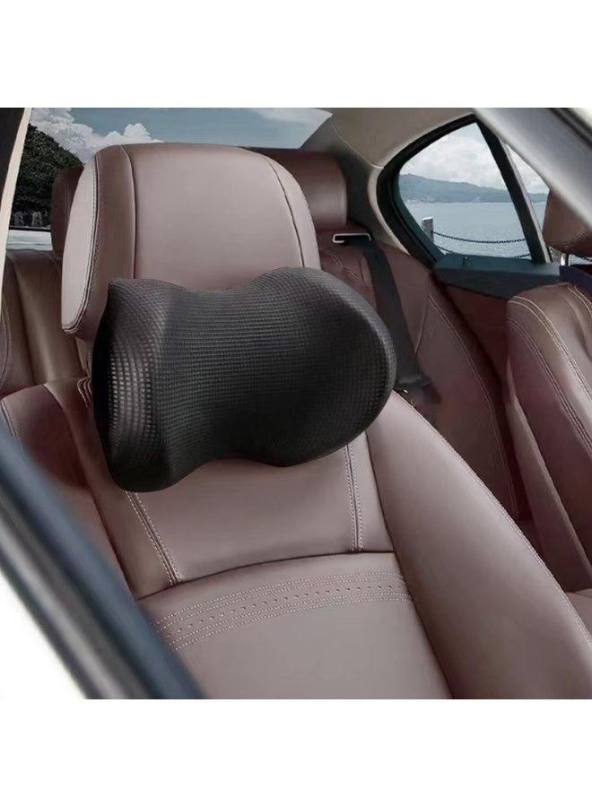 HOMESTAR Super Comfy Car Headrest Pillow, Car Pillow for Neck Pain Relief with Adjustable Strap, 100% Memory Foam & Breathable Removable Cover, Ergonomic Design - Softness Travel Car Neck Pillow(Black, 1PC) - Image 1