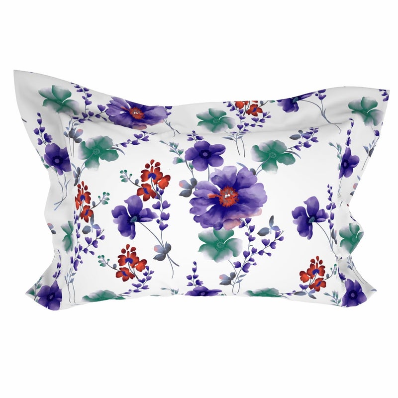 Welspun Microfiber Double Bedsheet 220 Cm X 240 Cm 43 Cm X 68 Cm 105 Tc Sateen Floral Bedsheet Pillow Covers Set Blanc De Blanc Adore - Image 5