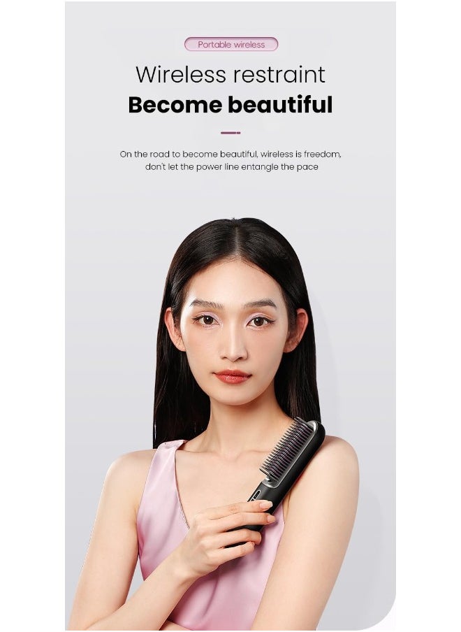K.SKIN K.Skin Cordless Hair Straightening Comb Negative Lon Hair Care Portable Dua-Purpose Hairdressing Comb Electric Comb Straightening KD382S,Black  - Image 5