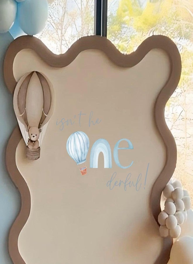 BOOMPA Blue Hot Air Balloon First Birthday Backdrop Decal Sign, One-Derful Theme Party Decoration, 31.5 x 19.7 inches (Blue（hot-air Balloon）) - Image 3