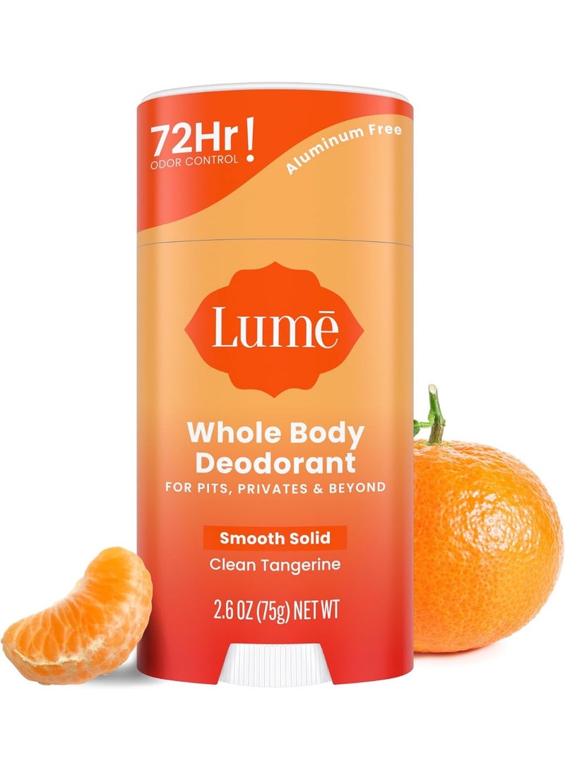 LUME (Clean Tangerine) - Natural Solid Deodorant Stick - Whole Body Deodorant - Aluminium-Free, Baking Soda-Free, Hypoallergenic, Safe For Sensitive Skin - 77ml Solid Stick (Clean Tangerine)