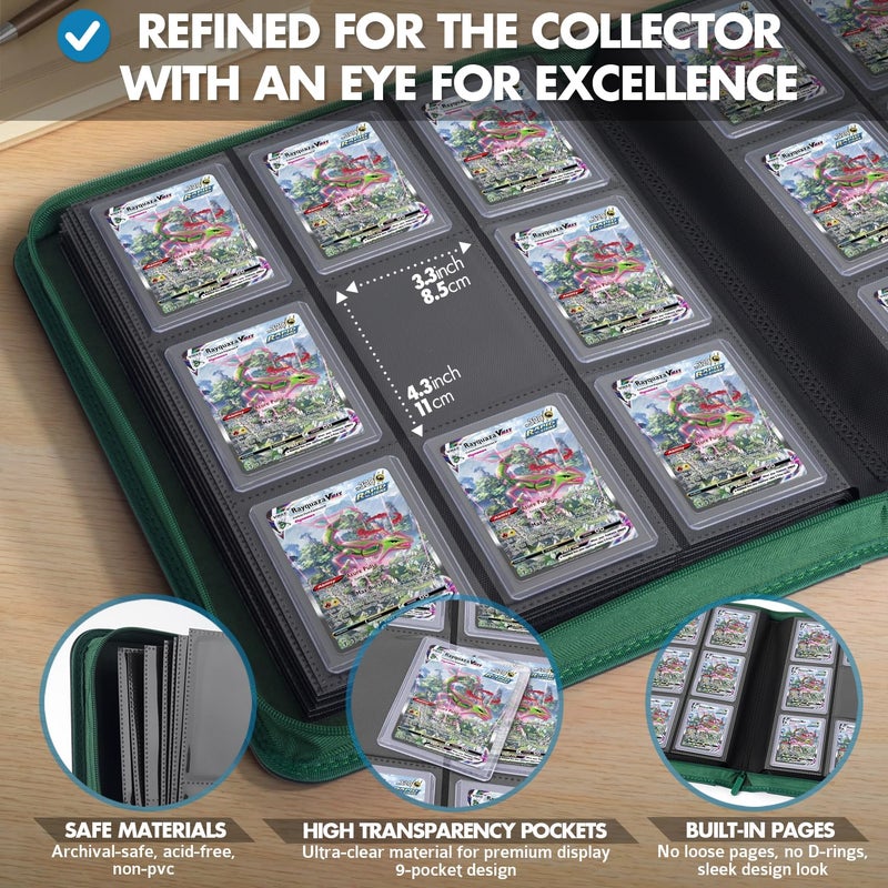 FunGuys Toploader Binder, Trading Card Binder Storage, 252 9 Pocket Top Loader Binder, Card Collection for Yugioh, MTG, TCG, Pokemon Card Folders - Image 4
