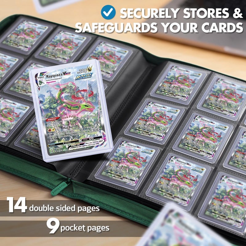 FunGuys Toploader Binder, Trading Card Binder Storage, 252 9 Pocket Top Loader Binder, Card Collection for Yugioh, MTG, TCG, Pokemon Card Folders - Image 3
