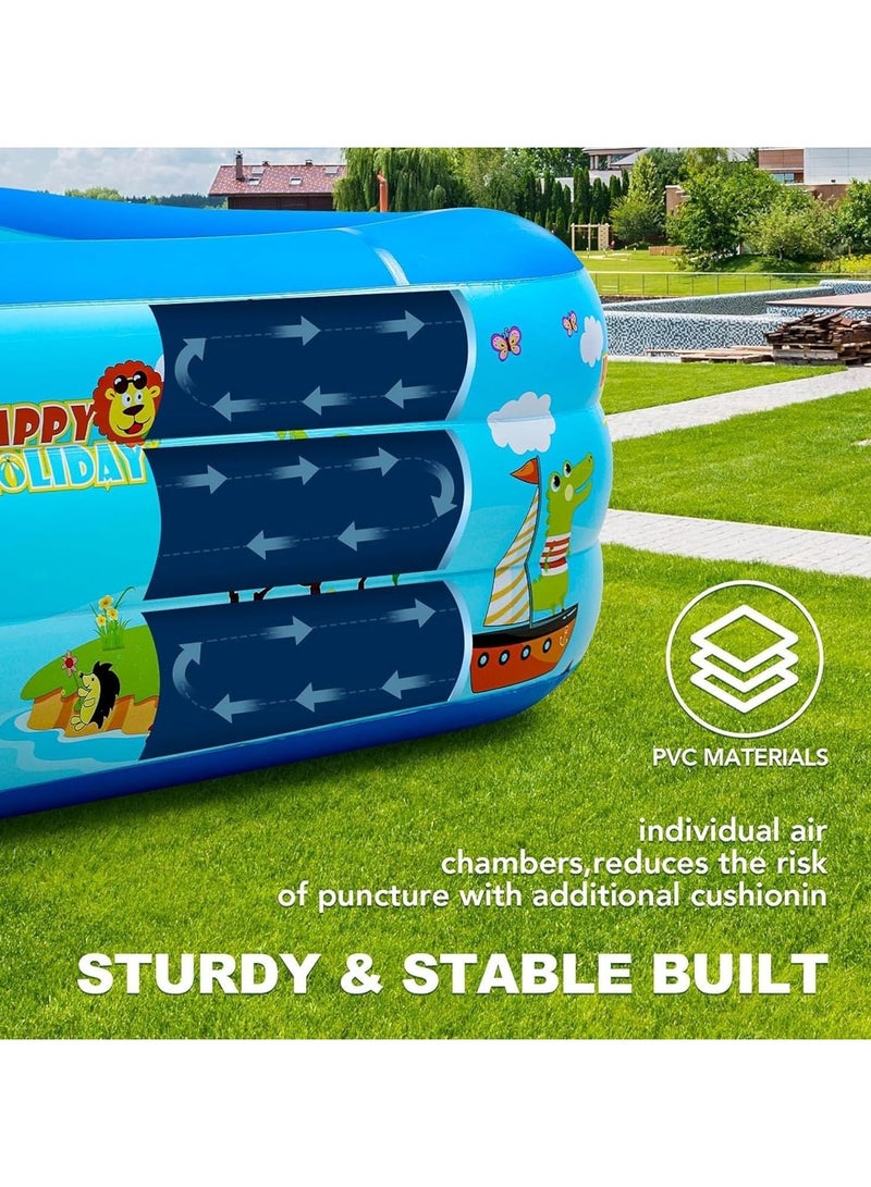 TAPIT Inflatable Swimming Pool for Kids 3 Tier Thickened Swimming Pools Paddling Pool for Toddlers Backyard Outdoor Garden backyard Summer Water Party Pool (150x105x55cm)  - Image 4