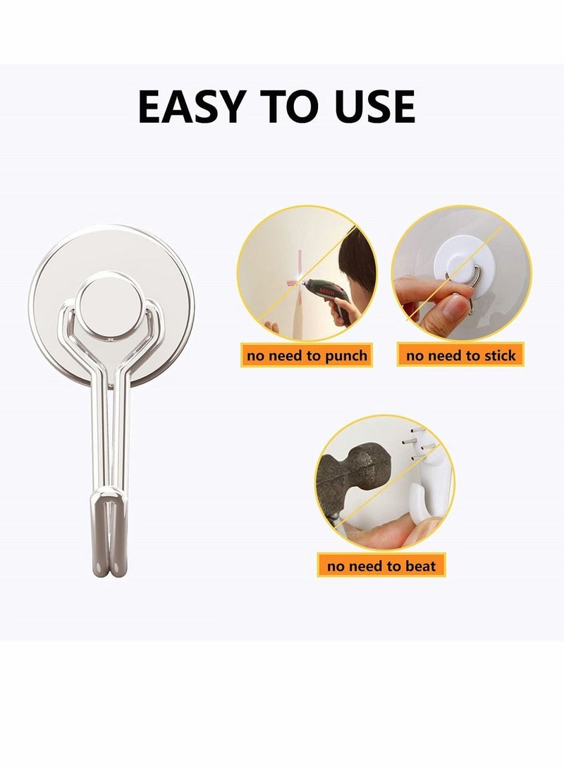 Magnetic Hooks Pack of 10 Silver Heavy Duty Strong Magnet Hook with Rust Proof for Indoor Outdoor Hanging Refrigerator Grill Kitchen Key Holder Locker Classroom - Image 5