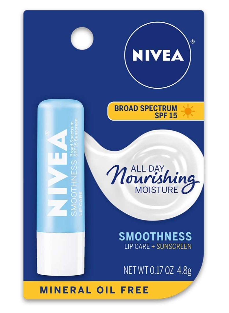 Nivea نيفيا للعناية بالشفاه بسلاسة SPF 15 مع بطاقة، 1 قطعة، عبوة من 6 - Image 3