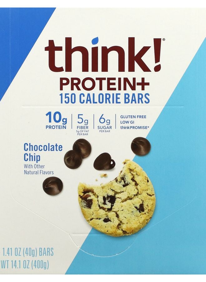 Think Protein+ 150 Calorie Bars Chocolate Chip 10 Bars 1.41 oz (40 g) Each
