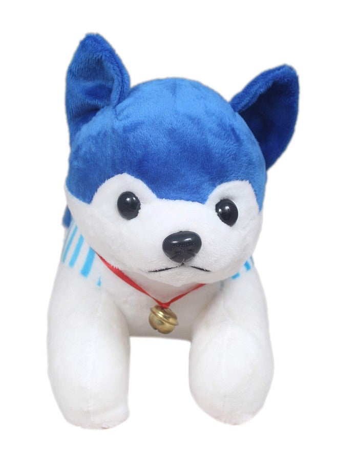Tickles Blue Cute Soft Stuffed Plush Animal Dressed Laying Husky Dog (Color:Blue Size:32 cm) (Made in India) - Image 4