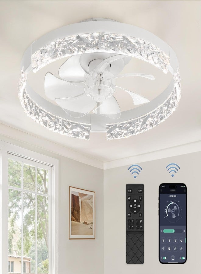 ZMISHIBO Ceiling Fans with Lights and Remote, 18 Inch Flush Mount Fan Light, 6 Speeds, 3CCT, Dimmable, Low Profile Ceiling Fan, Modern Ceiling Fan with Light for Bedroom and Living Room, Black - Image 1