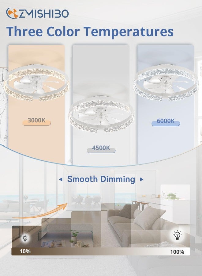 ZMISHIBO Ceiling Fans with Lights and Remote, 18 Inch Flush Mount Fan Light, 6 Speeds, 3CCT, Dimmable, Low Profile Ceiling Fan, Modern Ceiling Fan with Light for Bedroom and Living Room, Black - Image 2