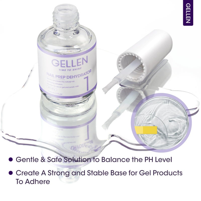 GELLEN Nail Dehydrator for Acrylic and Gel Nail Polish Prevent Lifting, 15ml Acid-Free Nail Prep Dehydrator Base Varnish Manicure Bonder Liquid for UV Gel Supplies Set Home Salon Use - Image 5