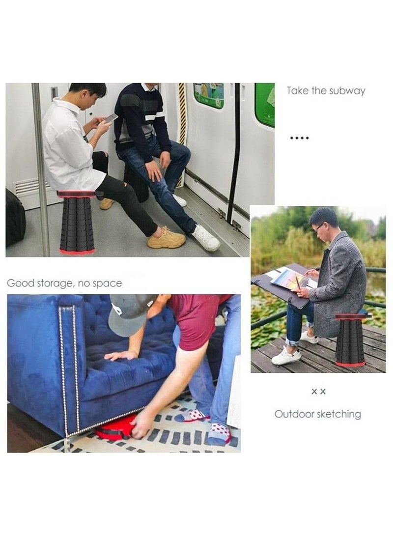 Swift Portable Telescoping Stool, Multifunctional Foldable Shrink Chair for Camping Garden Fishing Hiking Travel BBQ, Red - Image 4