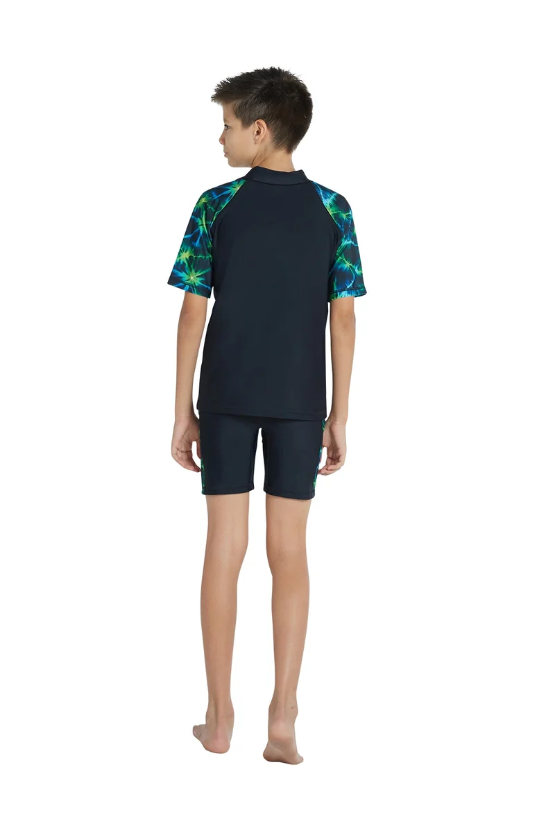COEGA SUNWEAR COEGA Boys Youth Two-piece Swimsuit - Nero Green Tie Dye