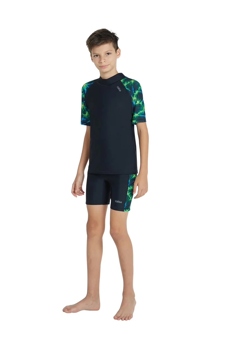 COEGA SUNWEAR COEGA Boys Youth Two-piece Swimsuit - Nero Green Tie Dye