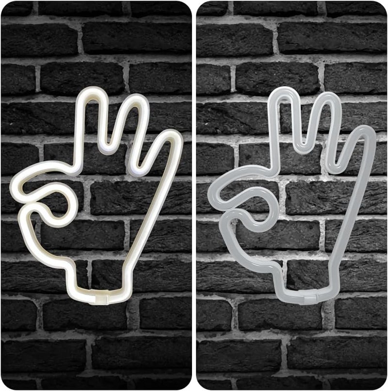 Luckam OK Gesture Neon Light Sign, USB or 3 AA Battery Powered Neon Sign, LED Light Art Wall Decoration for Bedroom, Room, Wall Decor Party Birthday - Image 5