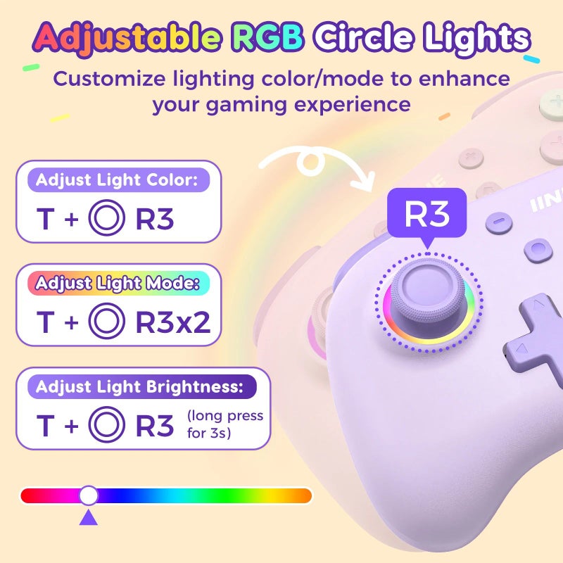 Iine Candy Pop L981 Wireless Bluetooth Wake-Up Pro Wizard Controller for Switch, Pink - Image 5