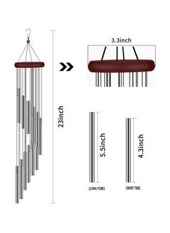 Generic Outside Wind Chimes, Wind Chimes Outdoor Clearance with 12 Aluminum Alloy Tubes and Hook, Memorial Wind Chimes Gift Decoration for Home, Patio, Garden, Outdoor  - Image 3