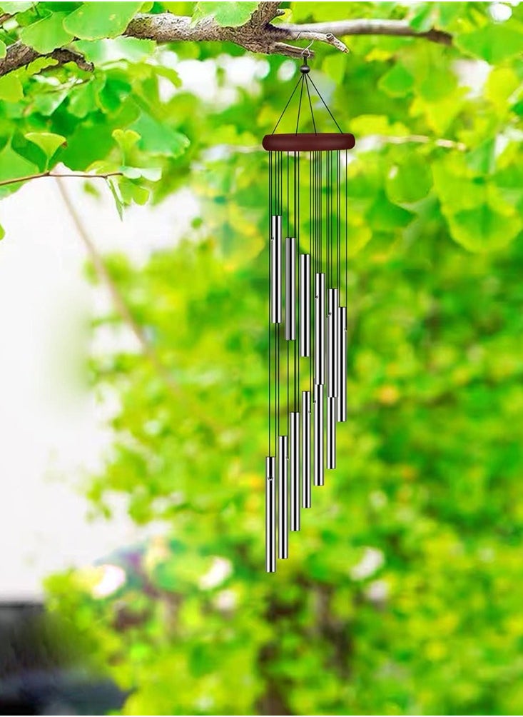 Generic Outside Wind Chimes, Wind Chimes Outdoor Clearance with 12 Aluminum Alloy Tubes and Hook, Memorial Wind Chimes Gift Decoration for Home, Patio, Garden, Outdoor  - Image 1