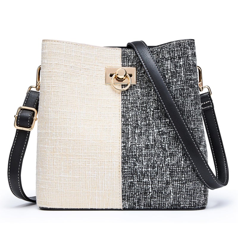 KALIDI FANCY FOREST KALIDI Crossbody Bag for Women Shoulder Tote Handbag PU Leather Bucket Bag Cross body Purse with Adjustable Strap, Multi Pockets - Image 1