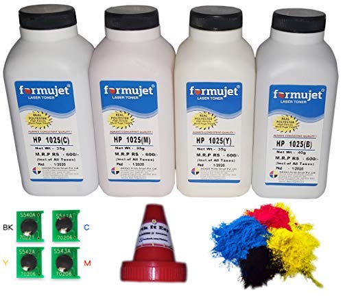 Formujet 1025 Color Toner Powder & Chip Set for Refilling HP Color LaserJet Toner Cartridge E310A, CE311A, CE312A, CE313A (CMYBk) Used in Printers CP1020, CP1025,1515, M1312, CP1525, CP2025, CP5225 - Image 5