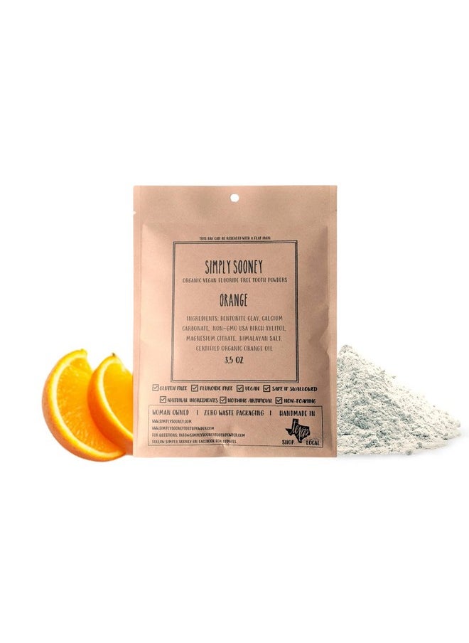 SIMPLY SOONEY Zero Waste Paper Bag Kid Safe Orange Organic Vegan Fluoride Free Remineralizing Tooth Powder Ships Without Any Plastic  - Image 5