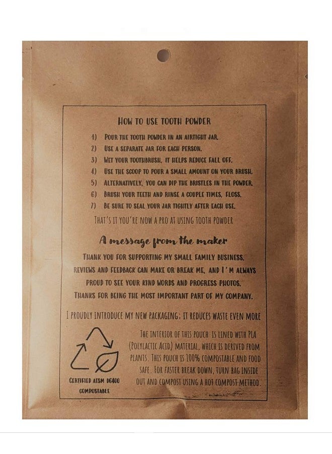 SIMPLY SOONEY Zero Waste Paper Bag Kid Safe Orange Organic Vegan Fluoride Free Remineralizing Tooth Powder Ships Without Any Plastic  - Image 3