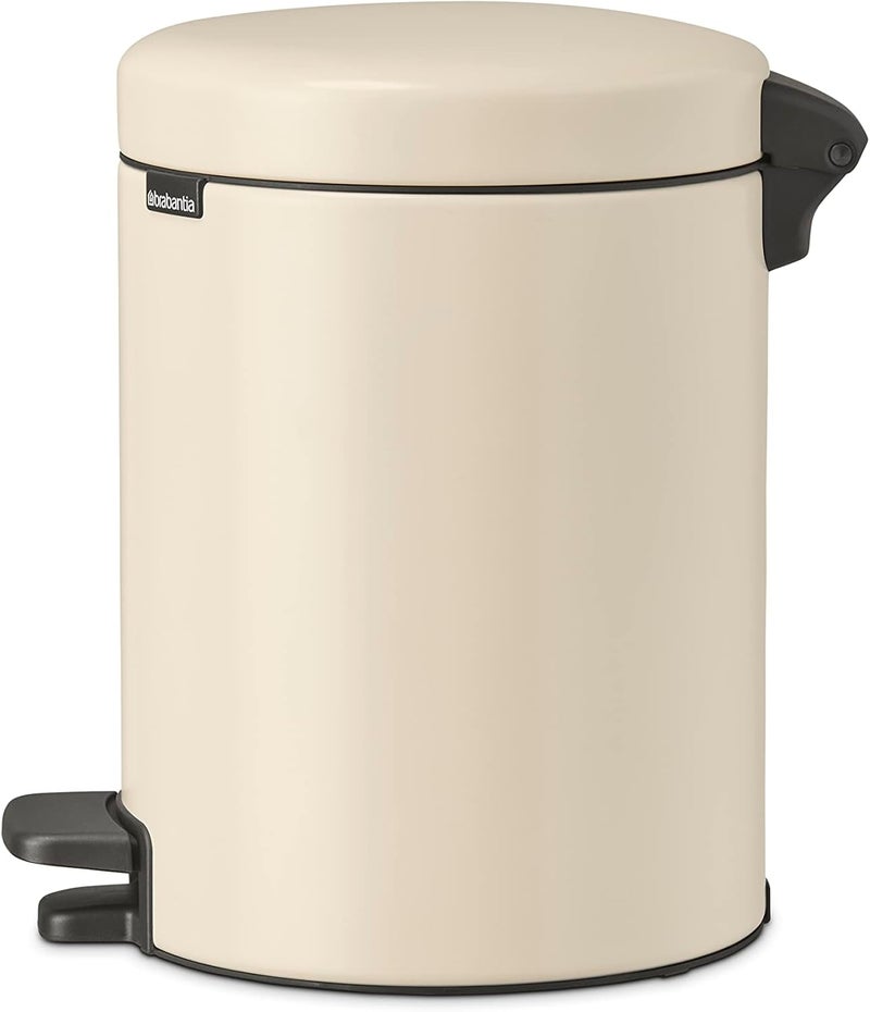 Brabantia NewIcon 5L Pedal Bin - Soft Beige Bathroom Trash Can with Soft-Close Lid - Image 4