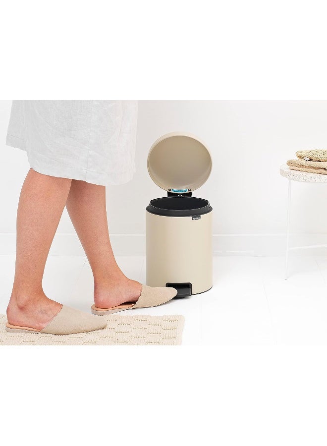 Brabantia NewIcon 5L Pedal Bin - Soft Beige Bathroom Trash Can with Soft-Close Lid - Image 5