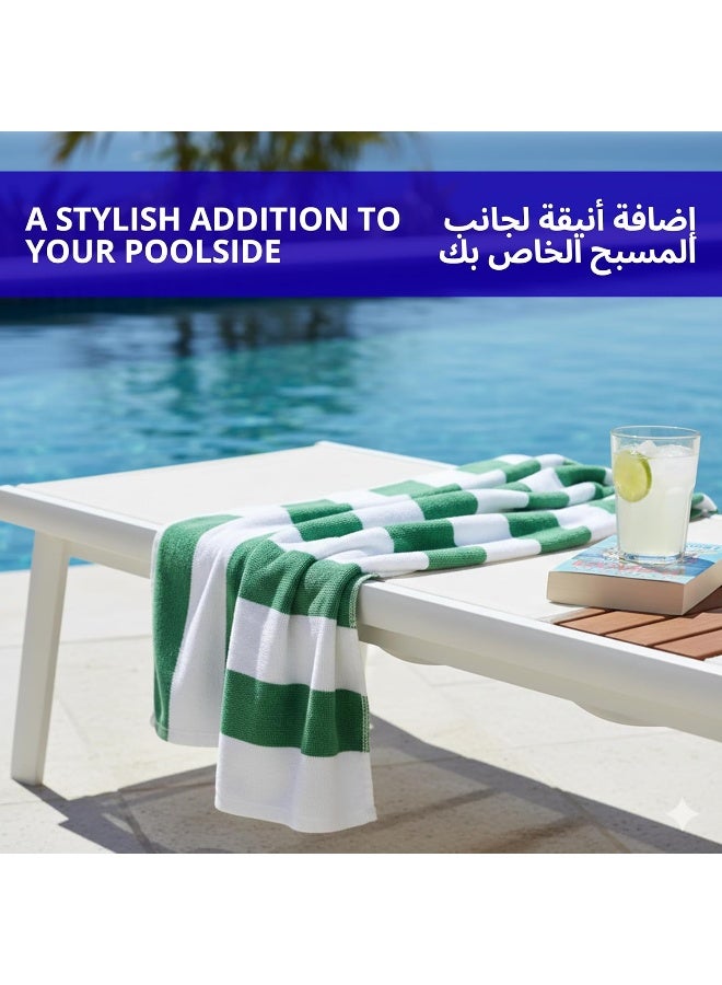 Home Dwell مجموعة مناشف الحمام الفاخرة من هوم دويل - مجموعة من 2 - 100% قطن عالي الامتصاص - مناشف حمام بجودة الفنادق والمنتجعات - خطوط صفراء وخضراء - Image 5