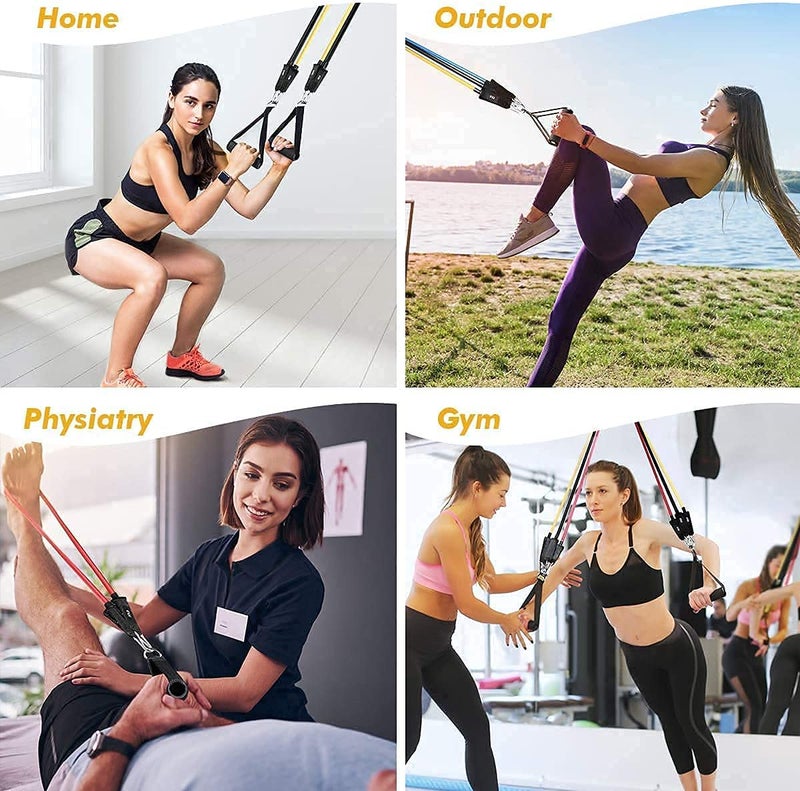 DEZNA Exercise Bands Resistance Bands Set for Workingout Door Fitness Gym Resistance Bands Kit for Men Women Stretching Rubber Bands (11PCS) - Image 3