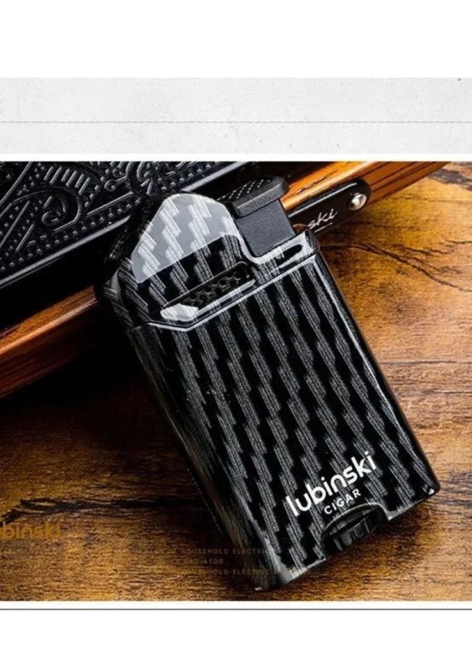 Lubinski Lubinski Lighter Zinc Alloy Windproof Direct Fire Visible Transom Portable Metal Lighter Outdoor Camping Hiking Black  - Image 2