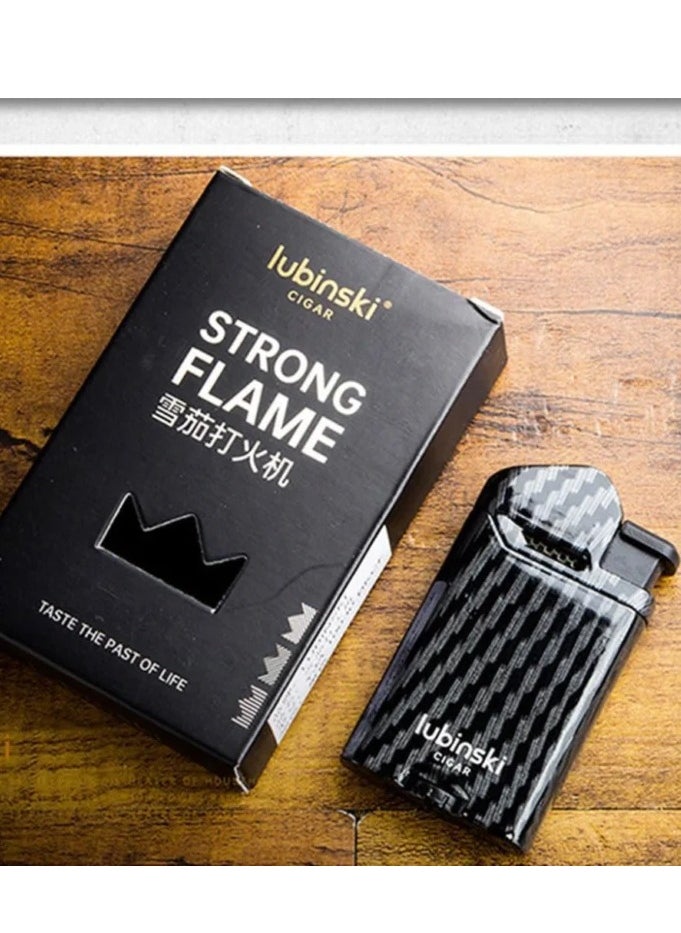 Lubinski Lubinski Lighter Zinc Alloy Windproof Direct Fire Visible Transom Portable Metal Lighter Outdoor Camping Hiking Black  - Image 3