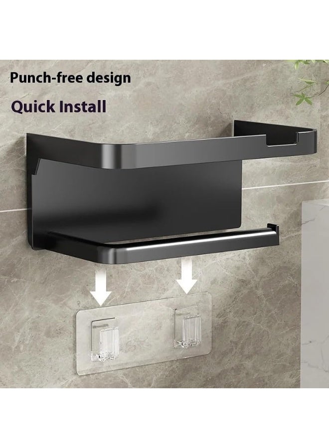 Toilet Paper Storage - Wall-Mounted Toilet Paper Holder, Easy Install No Drill Dispenser | Multifunctional Bathroom Paper Towel Rack, Space-Saving Stylish Toilet Paper Holder Suitable For Toilet Paper - Image 5