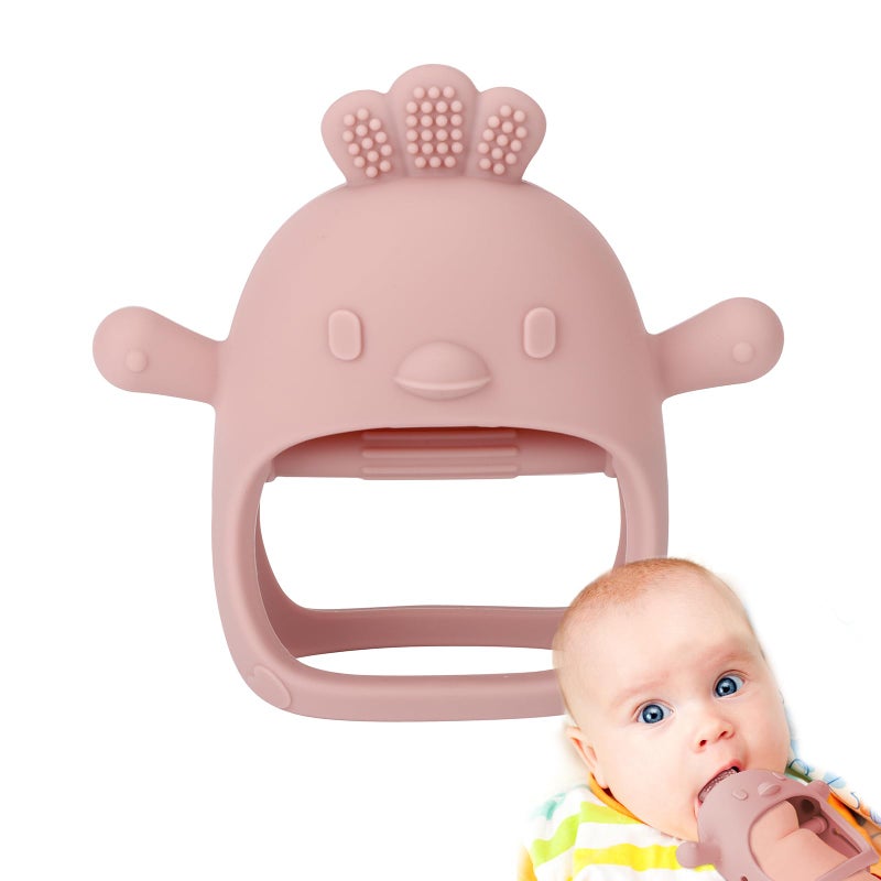 Socub Silicone Baby Teether Toys for Infants 36 612 Months BPA Free AntiDrop Silicone Mitten Teething Toy Baby Chew Toys for Sucking Needs Newborn Essentials Baby Shower Gifts GirlsRose Pink