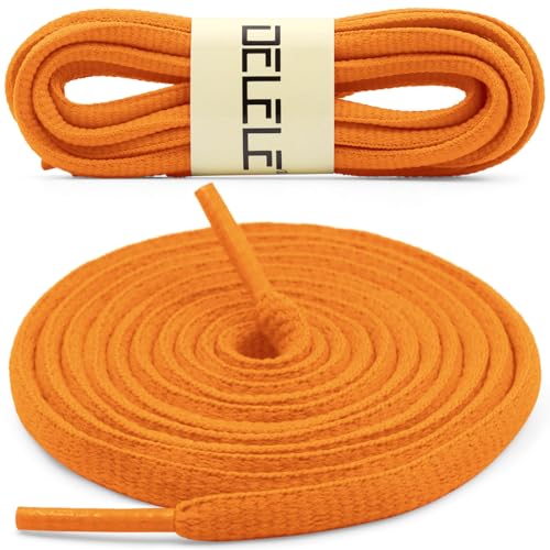 DELELE 2Pair Oval Shoes laces 42 Colors Half Round 1/4" Athletic ShoeLaces for Sport/Running Shoes Shoe Strings Orange -45 inch - Image 2
