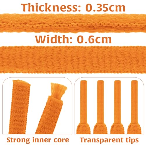 DELELE 2Pair Oval Shoes laces 42 Colors Half Round 1/4" Athletic ShoeLaces for Sport/Running Shoes Shoe Strings Orange -45 inch - Image 3