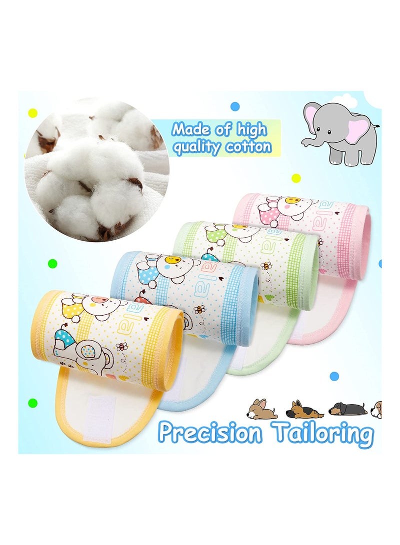 KASTWAVE Baby Belly Band, 8 Pieces Cartoon Pattern Cotton Infant Umbilical Cord Belly Band Soft Newborn Navel Belt Adjustable Baby Belly  - Image 4