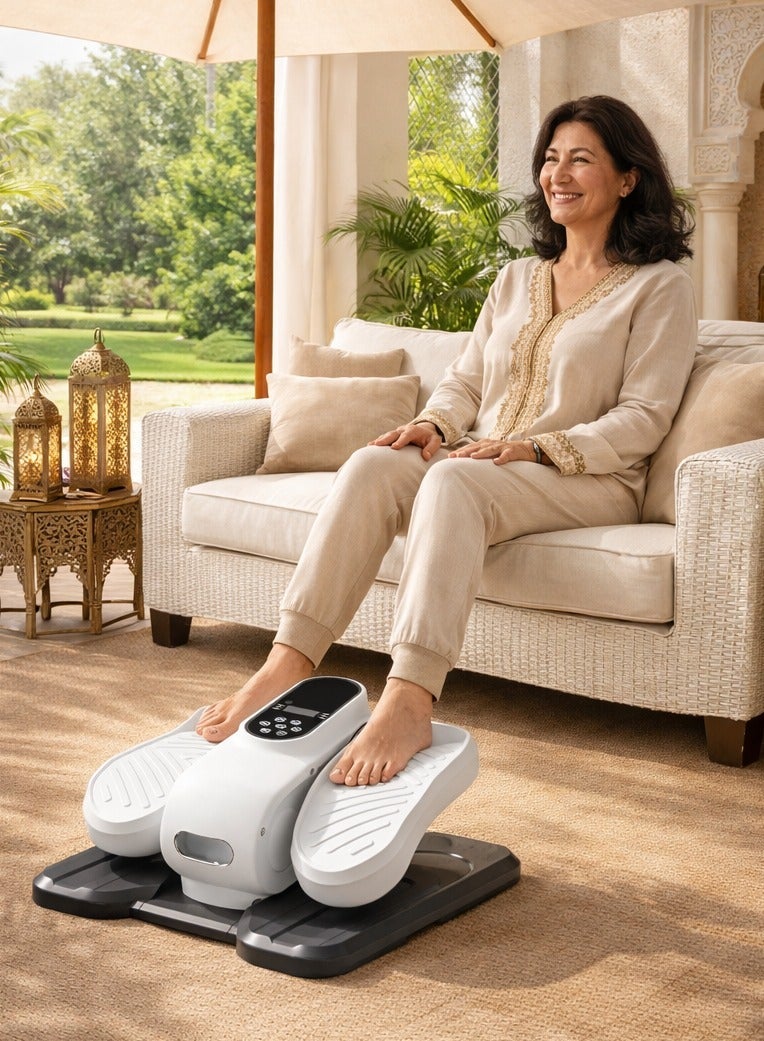 WALALLA Under Desk Elliptical Machine, Ellipse Leg Exerciser for Seniors Fully Assembled, Quiet & Portable Electric Seated Pedal Exerciser with Remote Control & 12 Adjustable Speeds - Image 1