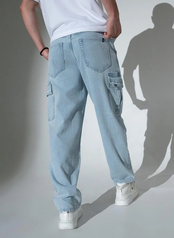 Hubberholme  Mid Rise Regular Fit Jeans With Cargo Pockets for Men | Best Price UAE