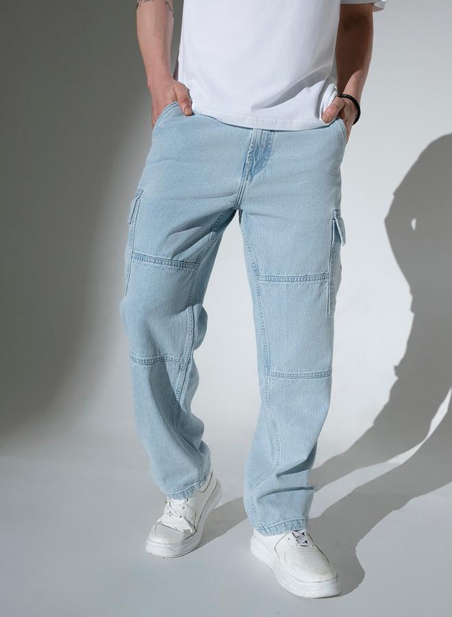 Hubberholme Mid Rise Regular Fit Jeans with Cargo Pockets - Image 2